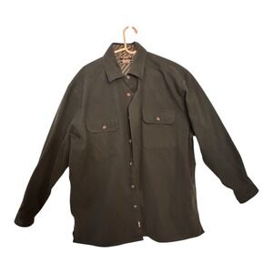 Levis Shirt Shacket Men's Large Forest Green Cotton Heavy Durable Lined